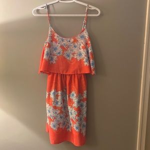 Olive Tree Coral floral dress